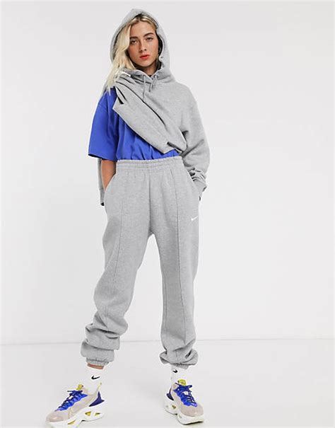 nike - mini swoosh - oversized grijze joggingbroek|Nike Swoosh joggers.